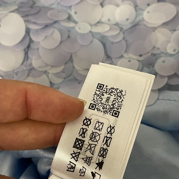 Zara Womens Mini Sequin Skirt Size S Light Blue Short Side Zip 3920/221 NWT - Picture 16 of 16